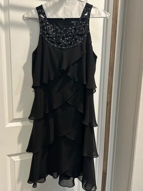 Black Embellished Women's Evening Dress